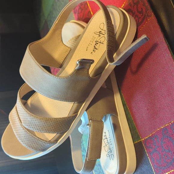 Life Stride Ashley 2 slingback strappy sandals Grey Women's size 8 M NEW NWB - Picture 8 of 11